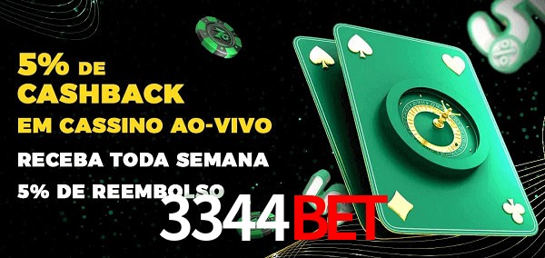 Promoções do cassino ao Vivo 3344BET